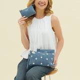 JUJUBE 3-PIECE POUCH SET - DENIM & DAISIES