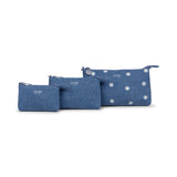 JUJUBE 3-PIECE POUCH SET - DENIM & DAISIES