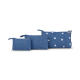 JUJUBE 3-PIECE POUCH SET - DENIM & DAISIES