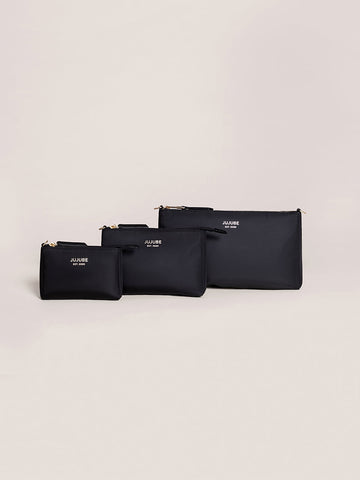 JUJUBE 3-PIECE POUCH SET - BLACK