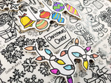 Washable Silicone Coloring Mat - Christmas Cheer