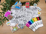 Washable Silicone Coloring Mat - Let's Travel