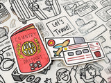 Washable Silicone Coloring Mat - Let's Travel