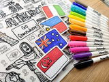 Washable Silicone Coloring Mat - Go Somewhere