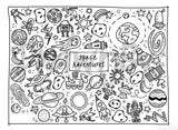 Washable Silicone Coloring Mat - Space Adventures