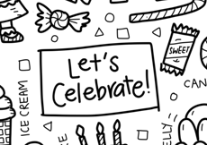 Washable Silicone Coloring Mat - Let's Celebrate